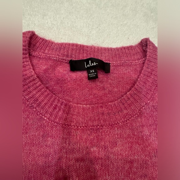 Lulu's Fuchsia Sweater with Patterned Sleeves - Picture 6 of 6